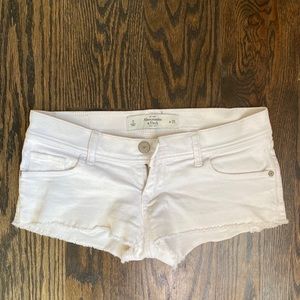 Abercrombie and Fitch white denim shorts